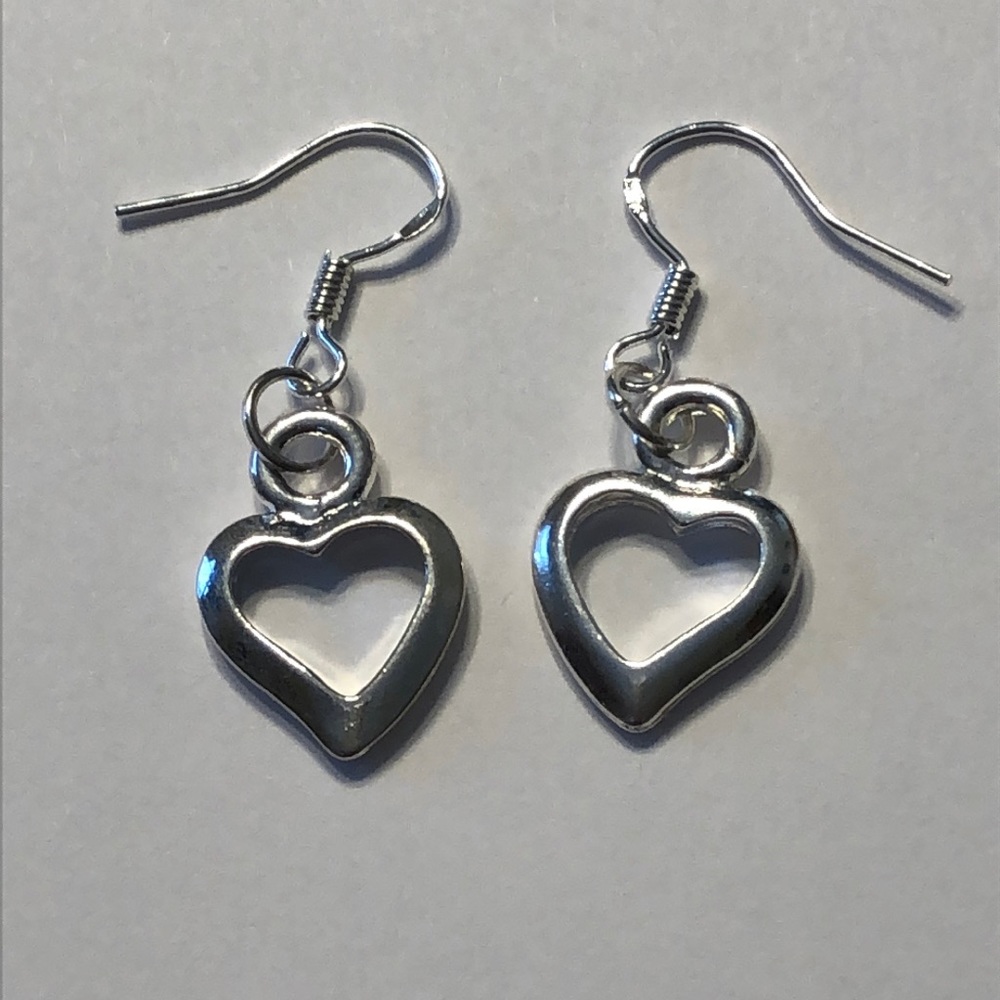 Silver Open Heart Earrings
